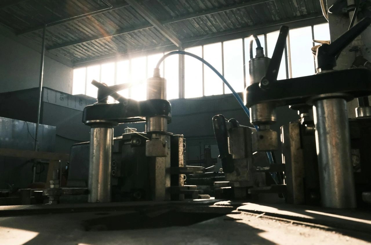 A room with a lot of machinery inside of it